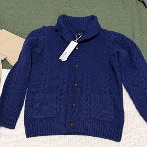Janie and Jack Navy Cable Knit Cardigan